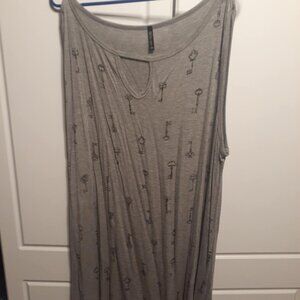 Metallic Key Print Tank Top